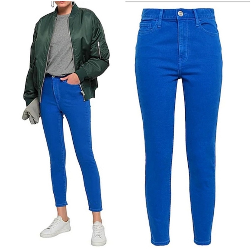 Current Elliott Women's Ultra High Waist Skinny Nautical Blue Jeans